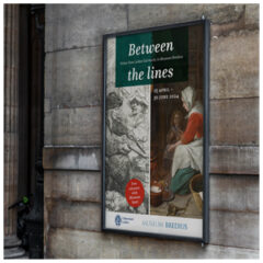 Poster tentoonstelling Between The Lines in museum Bredius